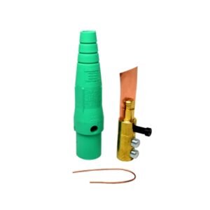 Conector unipolar macho 400A 600V 2 tornillos fijación 1/0-4/0 verde