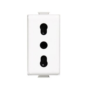 Tomacorriente bipaso 2X10/16A+T 250V 1 módulo blanco Matix