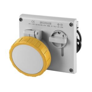 Tomacorriente p/empotrar c/enclavamiento 3x32A+T 130V IP67 4h Omnia