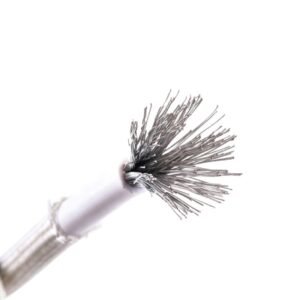 Cable silicona con fibra de vidrio estañado 1x2.5mm2, 500V 180°C, blanco, x rollo