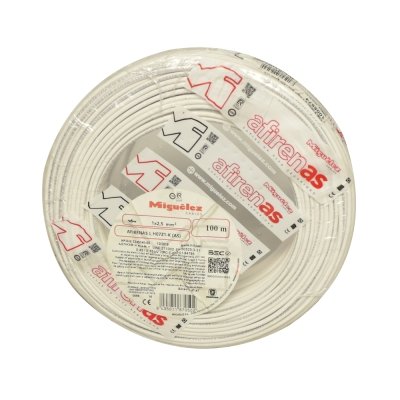 Cable H07Z1-K 1.5mm2, 450/750V libre de halógeno blanco, clase 5, x rollo