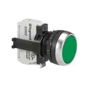 Pulsador no luminoso rasante verde 22mm 1NA