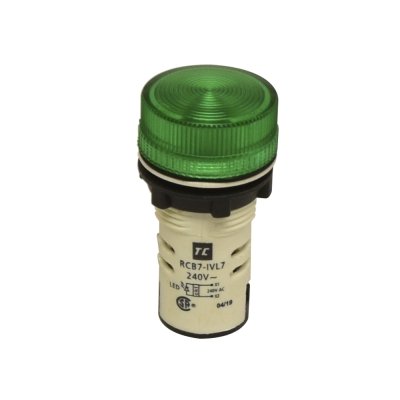Piloto verde 240VAC plástico