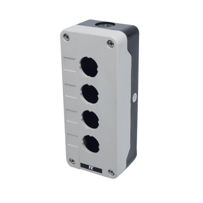 Caja vacía d/termoplástico para pulsador de 4 orificios 22mm IP65