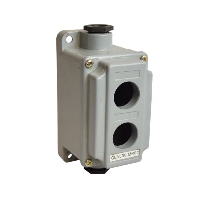 Caja vacía metálica para pulsador de 2 orificios 22mm