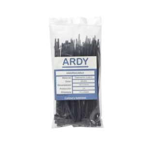 Amarracable negro 150x3.6mm x100und UV