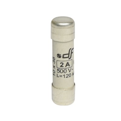 Fusible cartucho 10x38mm s/indicador gG 2A 500VAC 120kA