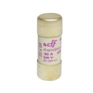 Fusible cartucho 22x58mm ultra rápido 80A 600VAC 100kA aR