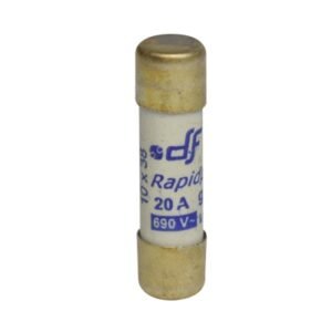 Fusible cartucho 10x38mm ultra rápido 20A 600VAC 100kA aR