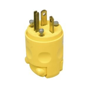 Enchufe plano 2x20A+T 125/250V NEMA 5-20P PVC amarillo