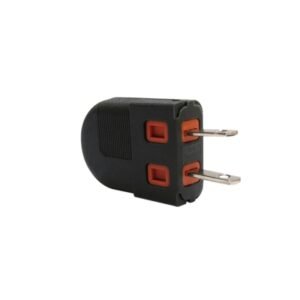 Enchufe con espigas planas 2x15A 250V PVC reversible