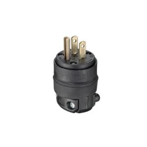 Enchufe plano 2x15A+T 125/250V NEMA 5-15P caucho negro
