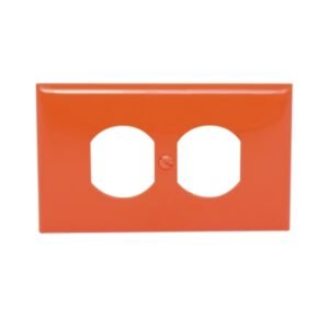 Placa para tomacorriente doble de nylon naranja