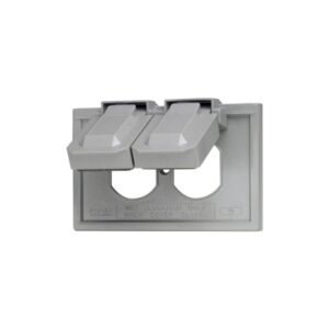 Placa hermética horizontal p/tomacorriente doble termoplástico