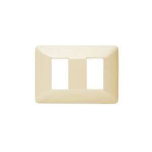 Placa de tecnopolímero 2 módulos c/soporte plastico marfil Matix