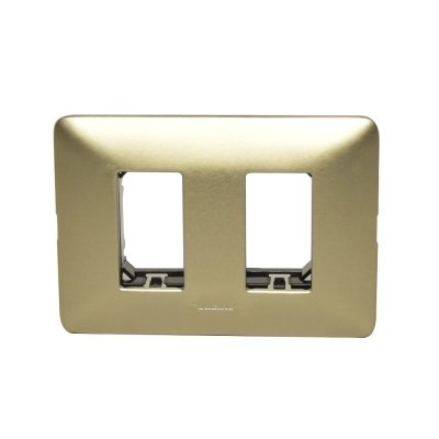 Placa de aluminio 2 módulos champagne Matix