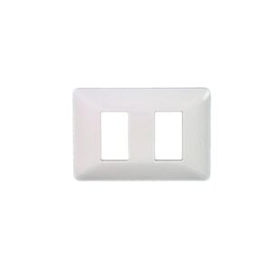 Placa de tecnopolímero 2 módulos c/soporte plastico blanco Matix