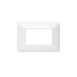 Placa de tecnopolímero 3 módulos c/soporte plastico blanco Matix