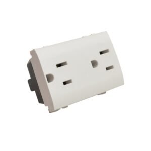 Tomacorriente duplex 2x15A+T 250V 3 módulos de resina blanco Living- Light