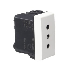Tomacorriente 2X10A+T 250V p/espiga redonda 1 módulo alvéolos protegidos