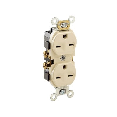Tomacorriente doble 2x15A+T 250V NEMA 6-15R marfil