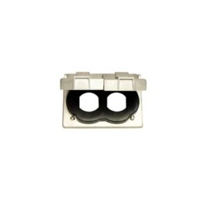 Tapa aluminio con tapa para 1 tomacorriente doble NEMA, UL