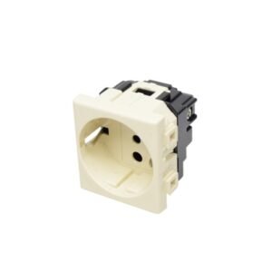 Tomacorriente p/empotrar Schuko 2x16A+T 250V 2 módulos marfil Matix