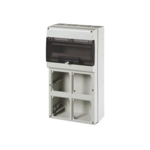 Caja combinada p/4 tomacorrientes p/empotrar inclinada 16-32A 16 DIN Domino