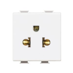 Tomacorriente universal 2x16A+T 250V 2 módulos blanco Matix