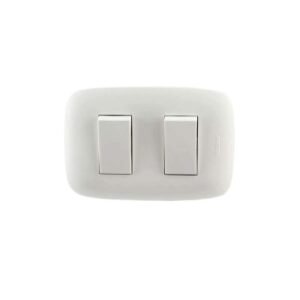 Interruptor doble 10A 250V 3 vías blanco Domino Sencia