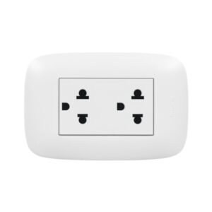 Tomacorriente universal doble 2x16A+T 250V Domino Sencia