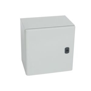 Tablero p/adosar metálico 300x300x200mm con puerta c/plancha de montaje