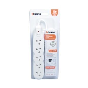 Extensión 5 tomas universal+tierra 3mts
