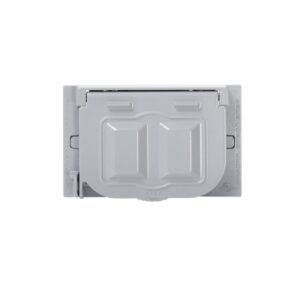 Placa hermética horizontal p/tomacorriente doble aluminio