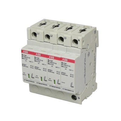 Limitador de sobretensión T2 3P+N 40kA Uc 440V 230V