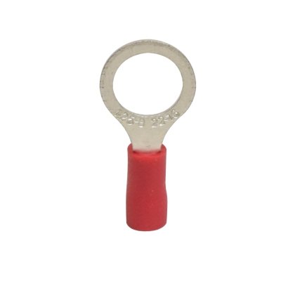 Terminal anillo aislado 16-22AWG 5/16¨ (8.4mm) rojo x100und