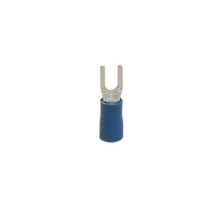 Terminal horquilla aislado 14-16AWG 1/8" azul x100und