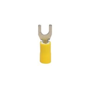 Terminal horquilla aislado 10-12AWG 3/16" amarillo x100und