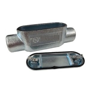 Caja Condulet hierro tipo C 1 1/2¨, tapa+empaque, galvanizado en caliente, UL