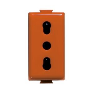Tomacorriente bipaso 10/16A 250V 1 módulo naranja Matix
