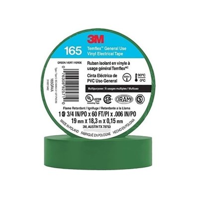 Cinta aislante vinílica Temflex 165 3/4¨ x18mts verde