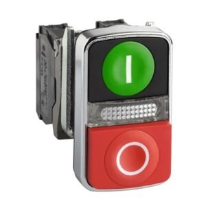 Pulsador luminoso doble c/LED 24VAC/DC NA+NC