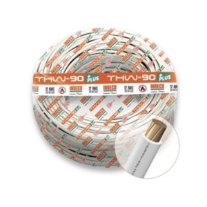 Cable THW-90+Plus 12AWG 750V aislamiento PVC blanco, clase 2, x rollo