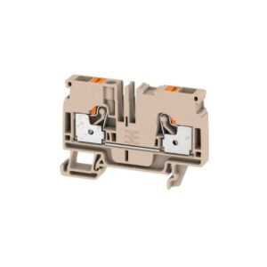 Borne de paso 6mm2, 800V, 41A,1 piso/2 conexiones Push In,Beige