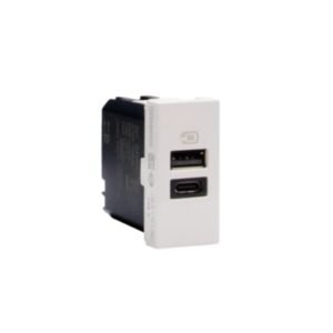 Carga USB A+C 15W 1 módulo blanco