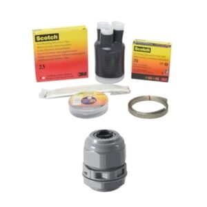 Kit guante de trifurcación tipo C + Prensaestopa de LSZH con tuerca PG-29 IP68 Heavy Duty