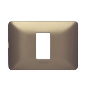 Placa rectangular de aluminio de 01 modulo color titanio