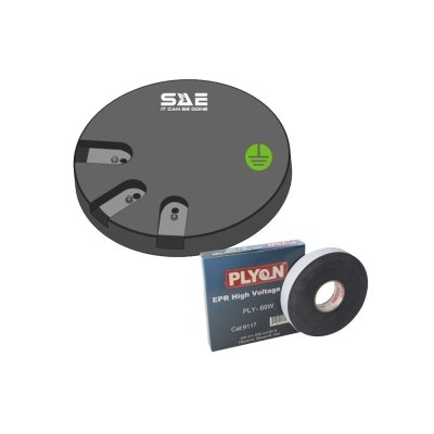 Placa SPAT anticorrosiva 3 conexiones ConduDisc + Cinta aislante autofundente PLY-69W 3/4¨ x9.15mts