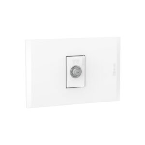 Toma coaxial TV tipo F blanco c/placa blanca Modus Style