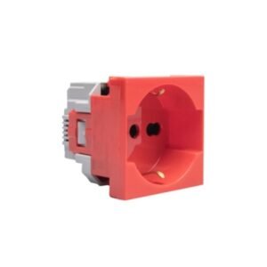 Toma Schuko P40 2P+T 10/16A 2 módulos rojo Matix Go